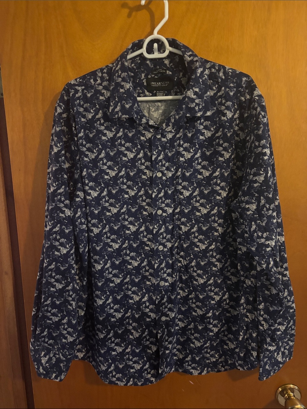 Wrangler Navy and White Floral Button-Down Shirt